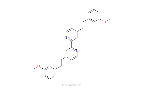 CAS:349545-75-1_4,4'-二[2-(3-甲氧基苯基)乙烯基]-2,2'-联吡啶的分子结构