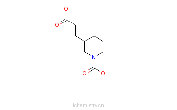 CAS:352004-58-1_1-叔丁氧羰基-3-哌啶丙酸的分子结构