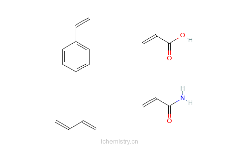 CAS:35325-80-5_2-丙烯酸、1,3-丁二烯、乙烯基苯和2-丙烯酰胺的聚合物的分子结构