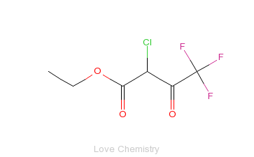CAS:363-58-6_2-氯-4,4,4-三氟乙酰乙酸乙酯的分子结构