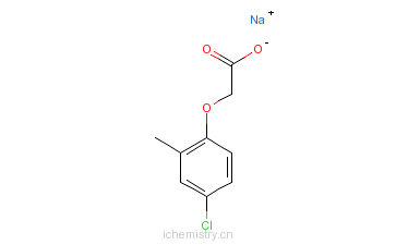 CAS:3653-48-3_(4-氯-2-甲基苯氧基)乙酸钠盐的分子结构