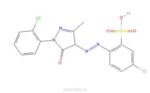 CAS:36705-33-6_5-氯-2-[[1-(2-氯苯基)-4,5-二氢-3-甲基-5-氧代-1H-吡唑-4-基]偶氮]苯磺酸的分子结构