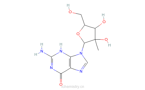 CAS:374750-30-8_2'-C-甲基鸟苷的分子结构