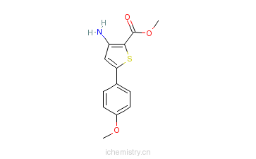 CAS:37572-23-9_3-氨基-5-(4-甲氧基苯基)噻吩-2-羧酸甲酯的分子结构
