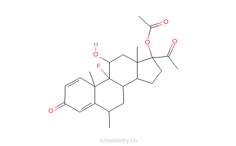 CAS:3801-06-7_氟米龙醋酸酯的分子结构