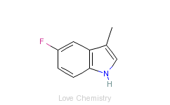 CAS:392-13-2_5-氟-3-甲基吲哚的分子结构
