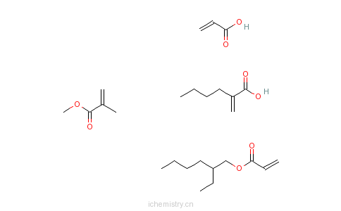 CAS:42398-14-1_2-甲基-2-丙烯酸甲酯与2-丙烯酸丁酯、2-丙烯酸-2-乙基己酯和2-丙烯酸的聚合物的分子结构