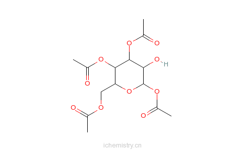 CAS:4292-12-0_1,3,4,6-四乙酰氧基-alpha-D-吡喃葡萄糖的分子结构
