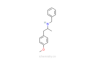 CAS:43229-65-8_1-(4-甲氧苯基)-2-苄胺基丙烷的分子结构