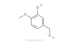 CAS:4383-06-6_3-羟基-4-甲氧基苯甲醇的分子结构