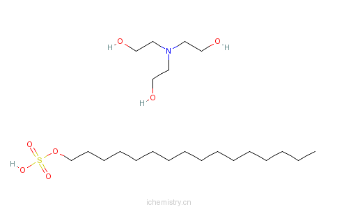 CAS:4492-79-9_十六烷醇硫酸单酯与三乙醇胺的化合物的分子结构