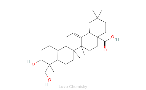 CAS:465-99-6_常春藤皂苷元的分子结构