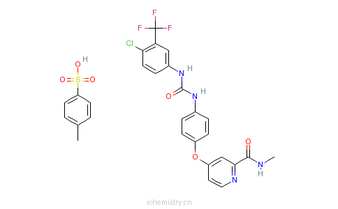 CAS:475207-59-1_甲苯磺酸索拉非尼的分子结构