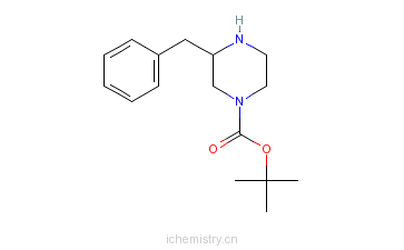 CAS:475272-55-0_(S)-1-Boc-3-苄基哌嗪的分子结构