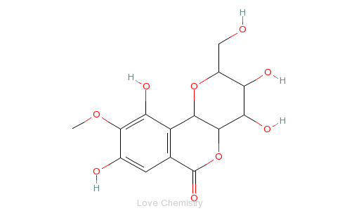 CAS:477-90-7_岩白菜素的分子结构