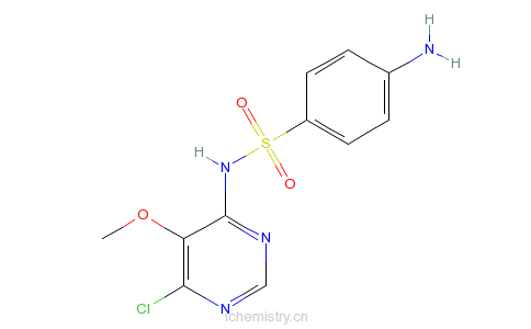 CAS:5018-23-5_4-氨基-N-(6-氯-5-甲氧基-4-嘧啶基)苯磺酰胺的分子结构
