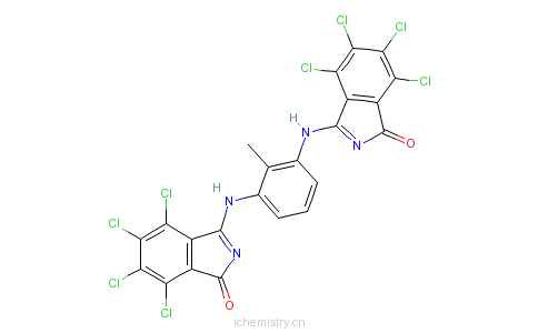 CAS:5045-40-9_3,3'-[(2-甲基-1,3-亚苯基)二亚氨基]二[4,5,6,7-四氯-1H-异吲哚-1-酮]的分子结构