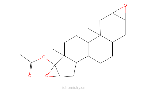 CAS:50588-22-2_2a,3a,16a,17a-双环氧雄甾-17b-羟基5a-醋酸酯的分子结构