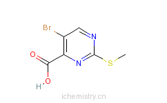 CAS:50593-92-5_5-溴-2-(甲巯基)-4-嘧啶甲酸的分子结构