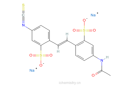 CAS:51023-76-8_二钠4-乙酰氨基-4'-异硫氰酸芪-2,2'-二磺酸的分子结构