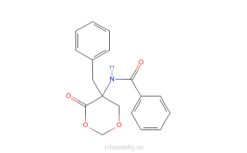 CAS:51127-28-7_DL-5-BENZOYLAMINO-5-BENZYL-4-OXO-1,3-DIOXANE的分子结构