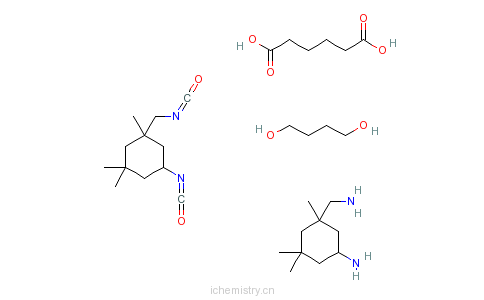 CAS:51293-82-4_己二酸、5-氨基-1,3,3-三甲基环己烷甲胺、1,4-丁二醇和5-异氰酸根合-1-(异氰酸根合甲基)-1,3,3-三甲基环己?的分子结构