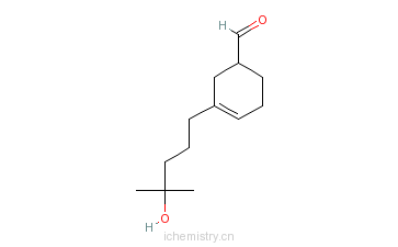 CAS:51414-25-6_3-(4-羟基-4-甲基戊基)-3-环己烯-1-甲醛的分子结构