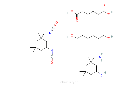 CAS:52004-58-7_己二酸与5-氨基-1,3,3-三甲基环己烷甲胺、1,6-己二醇和5-异氰酸根合-1-(异氰酸根合甲基)-1,3,3-三甲基环己?的分子结构