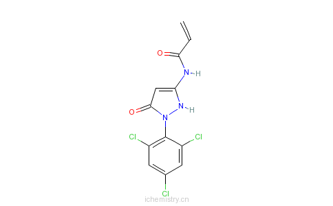 CAS:52472-98-7_1-(2,4,6-三氯苯基)-3-丙烯酰胺基-5-吡唑酮的分子结构