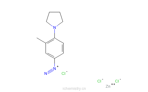 CAS:52572-38-0_3-甲基-4-(1-吡咯烷基)重氮苯三氯锌酸盐的分子结构