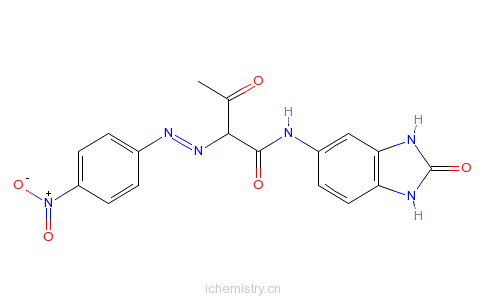 CAS:52846-56-7_N-[2,3-二氢-2-氧代-1H-苯并咪唑-5-基]-2[(4-硝基苯基)偶氮]-3-氧代-丁酰胺的分子结构