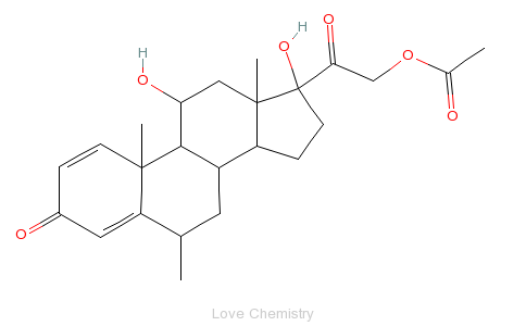 CAS:53-36-1_甲基泼尼松龙醋酸酯的分子结构
