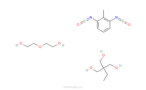 CAS:53317-61-6_2-乙基-2-(羟甲基)-1,3-丙二醇与1,3-二异氰酸根合甲基苯和2,2'-氧二(乙醇)的聚合物的分子结构