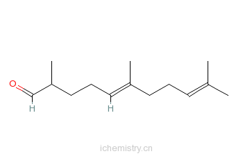 CAS:54082-68-7_2,6,10-三甲基-5,9-十一烷二烯醛的分子结构