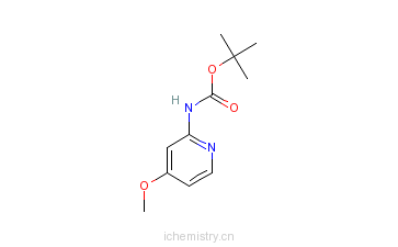 CAS:551950-46-0_4-甲氧基吡啶-2-氨甲酸叔丁酯的分子结构