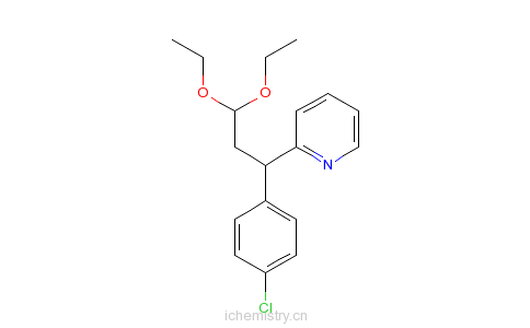 CAS:55486-46-9_3-对氯苯基-3-(2-吡啶基)丙醛缩二乙醇的分子结构