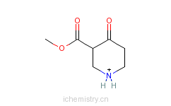 CAS:56026-52-9_4-哌啶酮-3-羧酸甲酯盐酸盐的分子结构