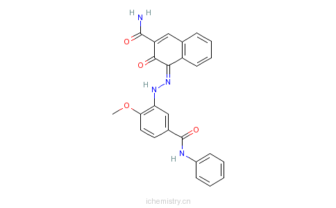CAS:56396-10-2_3-羟基-4-[[2-甲氧基-5-[(苯氨基)羰基]苯基]偶氮]-2-萘甲酰胺的分子结构