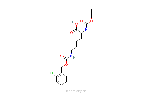 CAS:57096-11-4_Boc-N'-(2-氯苄氧羰基)-D-赖氨酸的分子结构