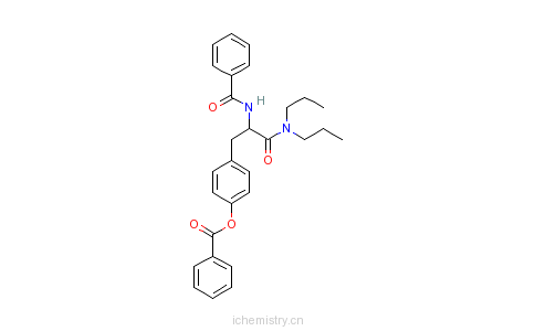 CAS:57227-08-4_alpha-(苯甲酰氨基)-4-(苯甲酰氧基)-N,N-二丙基苯丙酰胺的分子结构