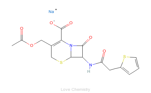 CAS:58-71-9_头孢噻吩钠的分子结构