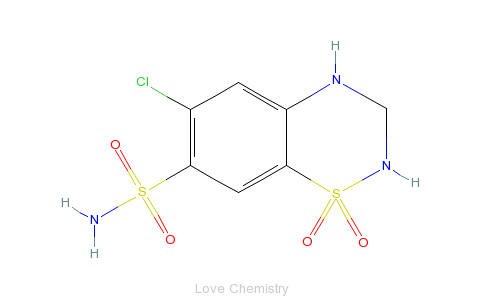 CAS:58-93-5_双氢氯噻嗪的分子结构