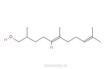CAS:58001-88-0_2,6,10-三甲基-(5E)-5,9-十一烷二烯-1-醇的分子结构