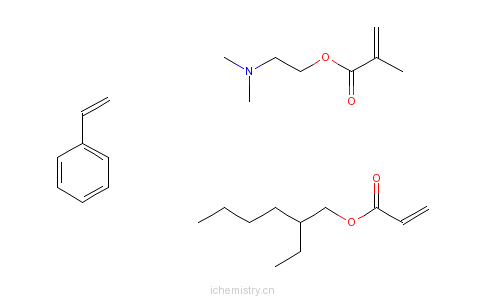 CAS:58353-09-6_2-甲基-2-丙烯酸-2-(二甲基氨基)乙酯与乙烯基苯和2-丙烯酸-2-乙基己酯的聚合物的分子结构