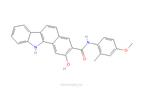 CAS:5840-22-2_2-羟基-N-(4-甲氧基-2-甲基苯基)-11H-苯并[a]咔唑-3-甲酰胺的分子结构