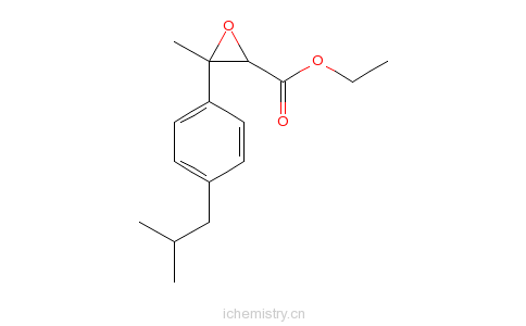 CAS:58609-71-5_3-(4-异丁基苯基)-3-甲基缩水甘油酸乙酯的分子结构
