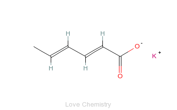 CAS:590-00-1_山梨酸钾的分子结构