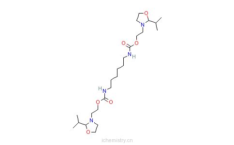 CAS:59719-67-4_1,6-亚己基双-氨基甲酸-二-2-[2-(1-甲基乙基)-3-恶唑烷基-乙基]酯的分子结构