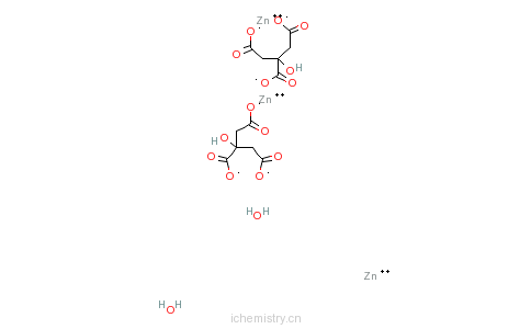 CAS:5990-32-9_柠檬酸锌(二水合物)的分子结构