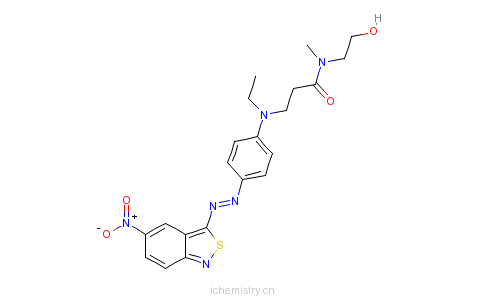 CAS:60810-05-1_3-[乙基[4-[(5-硝基-2,1-苯并异噻唑-3-基)偶氮]苯基]氨基]-N-(羟乙基)-N-甲基丙酰胺的分子结构
